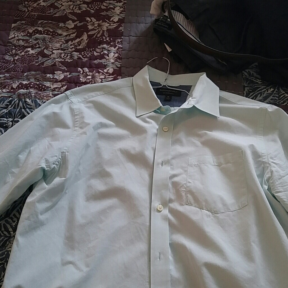 Light teal button down